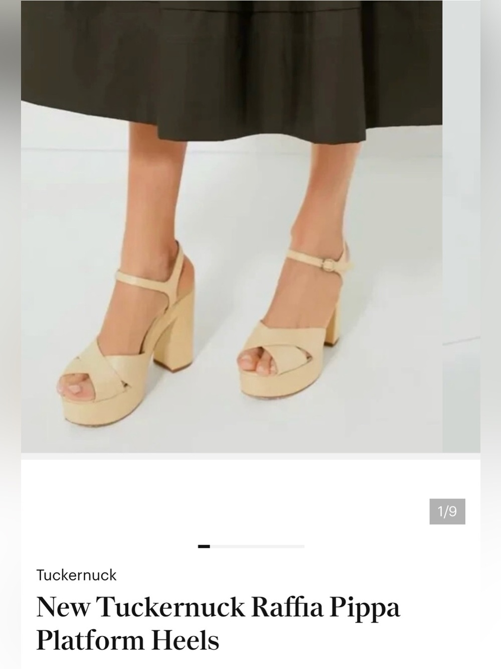 Tuckernuck Beige Platform Sandals with Ankle Strap Size 9,5 Excellent Condition